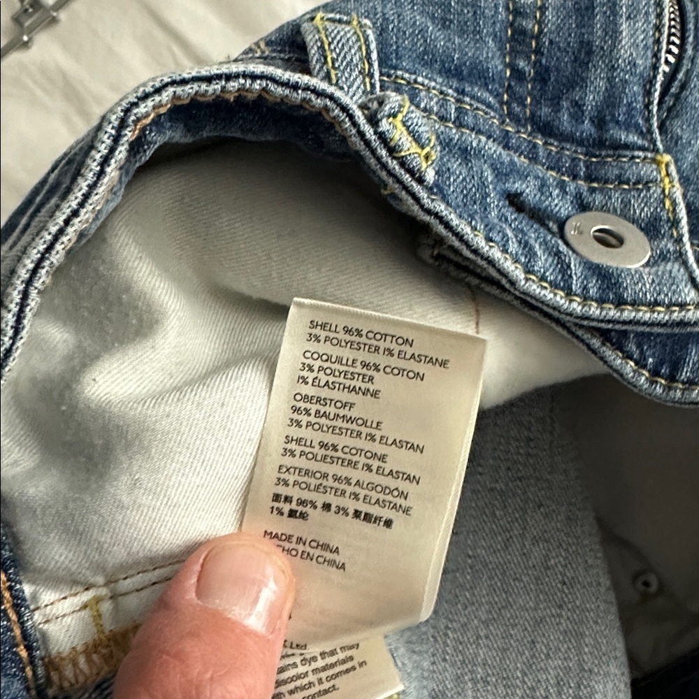 Anthropologie Pilcro & The Letterpress Patchwork Slim Boyfriend Blue Jeans 26 - Picture 9 of 14